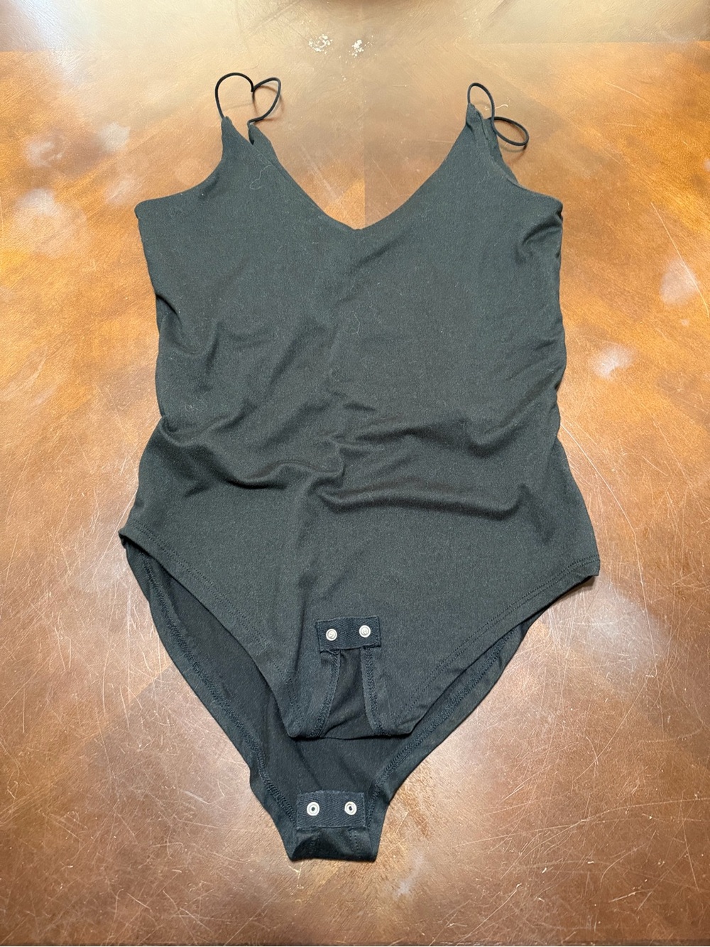 gaze Black V‑Neck Snap-Front Women's Bodysuit